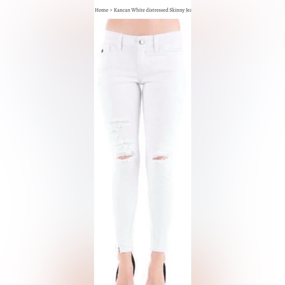 Kancan White Distressed Skinny Jean sz W3 25